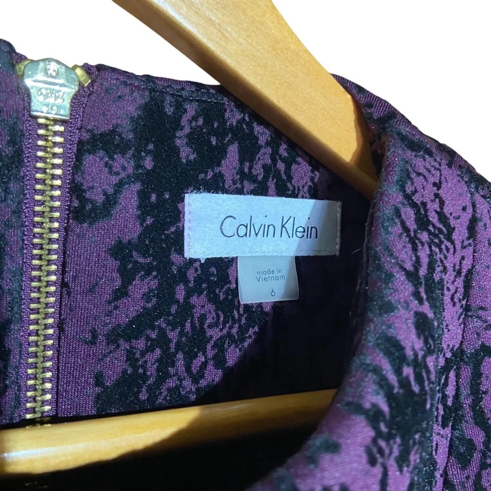 Calvin Klein Flocked Scuba Python Print Sheath Dr… - image 6